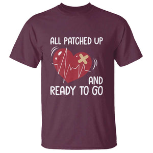 Funny Heart Surgery Recovery Survivor T Shirt All Patched Up And Ready To Go CHD Awareness TS11 Maroon Print Your Wear