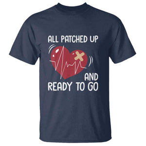 Funny Heart Surgery Recovery Survivor T Shirt All Patched Up And Ready To Go CHD Awareness TS11 Navy Print Your Wear