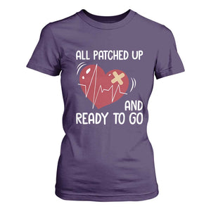 Funny Heart Surgery Recovery Survivor T Shirt For Women All Patched Up And Ready To Go CHD Awareness TS11 Purple Print Your Wear
