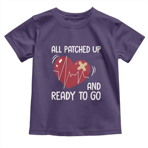Funny Heart Surgery Recovery Survivor Toddler T Shirt All Patched Up And Ready To Go CHD Awareness TS11 Purple Print Your Wear
