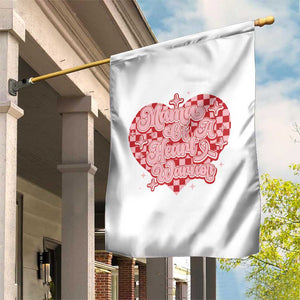 Mama Of A Heart Warrior Garden Flag CHD Awareness Retro Red Checkered Heart TS11 Print Your Wear