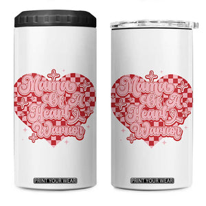 Mama Of A Heart Warrior 4 in 1 Can Cooler Tumbler CHD Awareness Retro Red Checkered Heart TS11 One Size: 16 oz White Print Your Wear