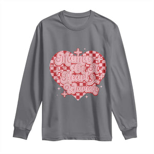 Mama Of A Heart Warrior Long Sleeve Shirt CHD Awareness Retro Red Checkered Heart TS11 Charcoal Print Your Wear