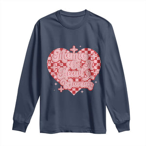 Mama Of A Heart Warrior Long Sleeve Shirt CHD Awareness Retro Red Checkered Heart TS11 Navy Print Your Wear