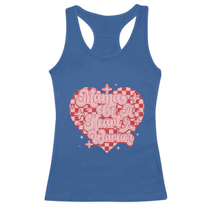 Mama Of A Heart Warrior Racerback Tank Top CHD Awareness Retro Red Checkered Heart TS11 Royal Blue Print Your Wear