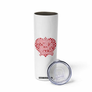Mama Of A Heart Warrior Skinny Tumbler CHD Awareness Retro Red Checkered Heart TS11 Print Your Wear
