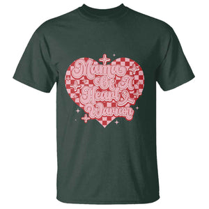 Mama Of A Heart Warrior T Shirt CHD Awareness Retro Red Checkered Heart TS11 Dark Forest Green Print Your Wear