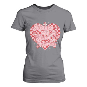 Mama Of A Heart Warrior T Shirt For Women CHD Awareness Retro Red Checkered Heart TS11 Charcoal Print Your Wear