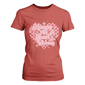 Mama Of A Heart Warrior T Shirt For Women CHD Awareness Retro Red Checkered Heart TS11 Red Print Your Wear