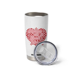 Mama Of A Heart Warrior Tumbler Cup CHD Awareness Retro Red Checkered Heart TS11 Print Your Wear