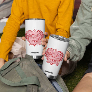 Mama Of A Heart Warrior Tumbler Cup CHD Awareness Retro Red Checkered Heart TS11 Print Your Wear
