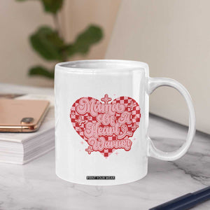 Mama Of A Heart Warrior Coffee Mug CHD Awareness Retro Red Checkered Heart TS11 Print Your Wear