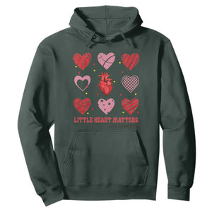 Congenital Heart Disease CHD Awareness Hoodie Little Heart Matters TS11 Dark Forest Green Print Your Wear