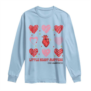 Congenital Heart Disease CHD Awareness Long Sleeve Shirt Little Heart Matters TS11 Light Blue Print Your Wear