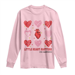 Congenital Heart Disease CHD Awareness Long Sleeve Shirt Little Heart Matters TS11 Light Pink Print Your Wear