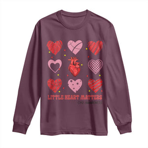 Congenital Heart Disease CHD Awareness Long Sleeve Shirt Little Heart Matters TS11 Maroon Print Your Wear