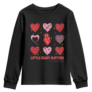 Congenital Heart Disease CHD Awareness Youth Sweatshirt Little Heart Matters TS11 Black Print Your Wear