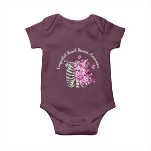 CHD Awareness Baby Onesie Congenital Heart Disease Awareness Floral Rib Cage TS11 Maroon Print Your Wear