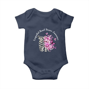 CHD Awareness Baby Onesie Congenital Heart Disease Awareness Floral Rib Cage TS11 Navy Print Your Wear