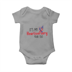Personalized CHD Awareness Heart Anniversary Baby Onesie Custom Text It's My Heartiversary TS11 Sport Gray Print Your Wear