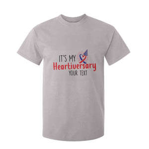 Personalized CHD Awareness Heart Anniversary T Shirt For Kid Custom Text It's My Heartiversary TS11 Ice Gray Print Your Wear