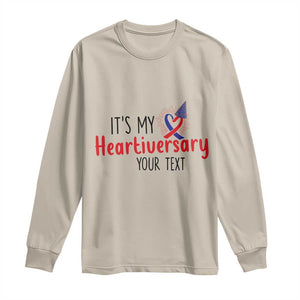 Personalized CHD Awareness Heart Anniversary Long Sleeve Shirt Custom Text It's My Heartiversary TS11 Sand Print Your Wear