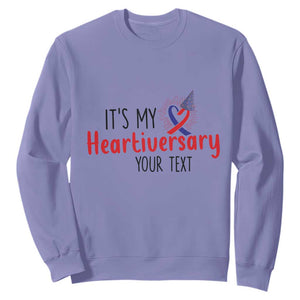 Personalized CHD Awareness Heart Anniversary Sweatshirt Custom Text It's My Heartiversary TS11 Violet Print Your Wear