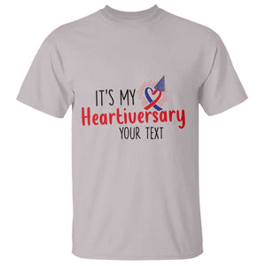 Personalized CHD Awareness Heart Anniversary T Shirt Custom Text It's My Heartiversary TS11 Ice Gray Print Your Wear