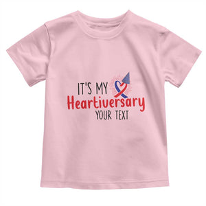 Personalized CHD Awareness Heart Anniversary Toddler T Shirt Custom Text It's My Heartiversary TS11 Light Pink Print Your Wear