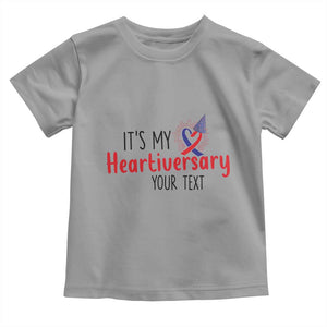 Personalized CHD Awareness Heart Anniversary Toddler T Shirt Custom Text It's My Heartiversary TS11 Sport Gray Print Your Wear