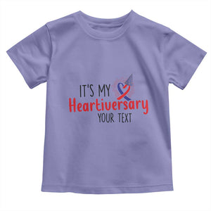 Personalized CHD Awareness Heart Anniversary Toddler T Shirt Custom Text It's My Heartiversary TS11 Violet Print Your Wear