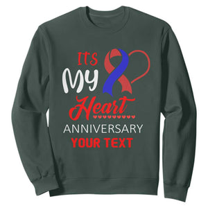 Personalized CHD Awareness Sweatshirt Custom Text It's My Heart Anniversary TS11 Dark Forest Green Print Your Wear