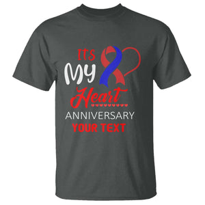 Personalized CHD Awareness T Shirt Custom Text It's My Heart Anniversary TS11 Dark Heather Print Your Wear
