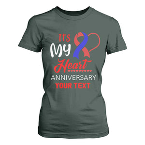 Personalized CHD Awareness T Shirt For Women Custom Text It's My Heart Anniversary TS11 Dark Forest Green Print Your Wear