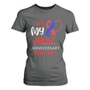 Personalized CHD Awareness T Shirt For Women Custom Text It's My Heart Anniversary TS11 Dark Heather Print Your Wear