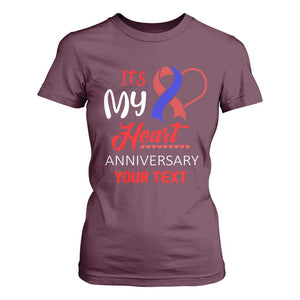 Personalized CHD Awareness T Shirt For Women Custom Text It's My Heart Anniversary TS11 Maroon Print Your Wear