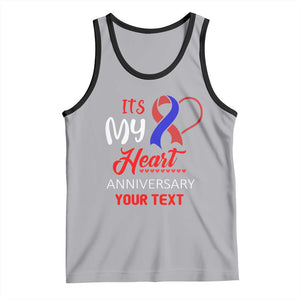 Personalized CHD Awareness Tank Top Custom Text It's My Heart Anniversary TS11 Athletic Heather Black Print Your Wear