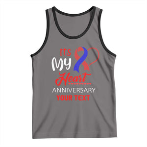 Personalized CHD Awareness Tank Top Custom Text It's My Heart Anniversary TS11 Deep Heather Black Print Your Wear