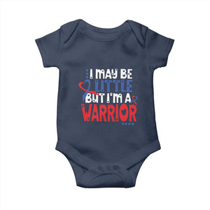 Congenital Heart Disease CHD Awareness Baby Onesie I May Be Little But I'm A Warrior TS11 Navy Print Your Wear