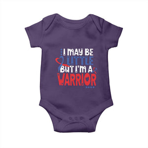 Congenital Heart Disease CHD Awareness Baby Onesie I May Be Little But I'm A Warrior TS11 Purple Print Your Wear