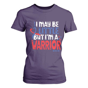 Congenital Heart Disease CHD Awareness T Shirt For Women I May Be Little But I'm A Warrior TS11 Purple Print Your Wear
