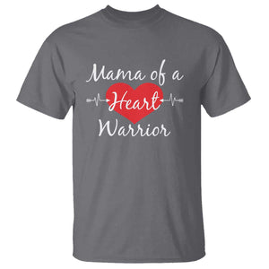 Mama Of A Heart Warrior T Shirt CHD Awareness Heart TS11 Charcoal Print Your Wear