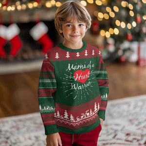 Mama Of A Heart Warrior Knit Sweatshirt CHD Awareness Heart TS11 Christmas Print Your Wear