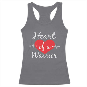 Heart Of A Warrior Racerback Tank Top CHD Awareness Heart TS11 Charcoal Print Your Wear