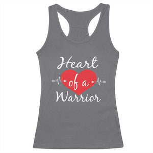 Heart Of A Warrior Racerback Tank Top CHD Awareness Heart TS11 Charcoal Print Your Wear