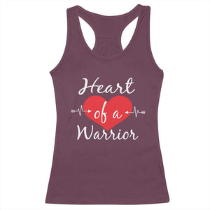 Heart Of A Warrior Racerback Tank Top CHD Awareness Heart TS11 Maroon Print Your Wear