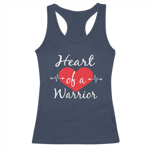 Heart Of A Warrior Racerback Tank Top CHD Awareness Heart TS11 Navy Print Your Wear