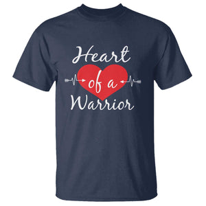 Heart Of A Warrior T Shirt CHD Awareness Heart TS11 Navy Print Your Wear