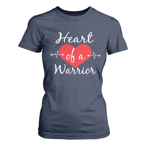 Heart Of A Warrior T Shirt For Women CHD Awareness Heart TS11 Navy Print Your Wear