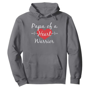 Papa Of A Heart Warrior Hoodie CHD Awareness Heart TS11 Charcoal Print Your Wear
